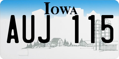 IA license plate AUJ115