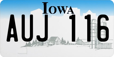 IA license plate AUJ116
