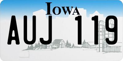IA license plate AUJ119