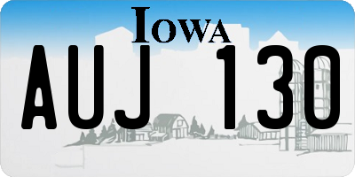 IA license plate AUJ130