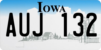 IA license plate AUJ132