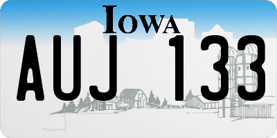 IA license plate AUJ133
