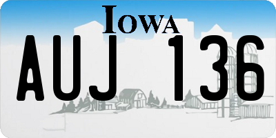 IA license plate AUJ136
