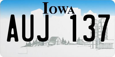 IA license plate AUJ137