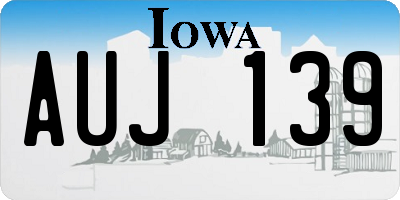 IA license plate AUJ139