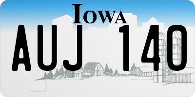 IA license plate AUJ140