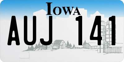 IA license plate AUJ141