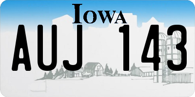 IA license plate AUJ143