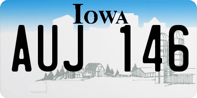 IA license plate AUJ146