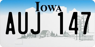 IA license plate AUJ147