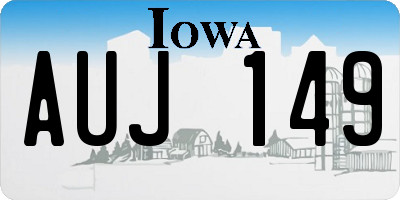 IA license plate AUJ149