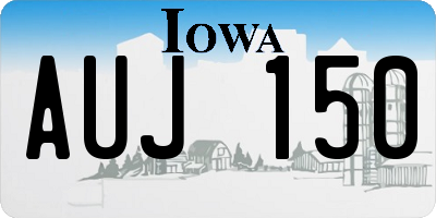 IA license plate AUJ150