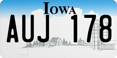 IA license plate AUJ178