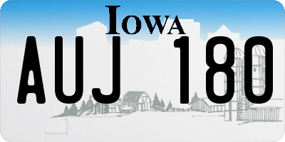 IA license plate AUJ180