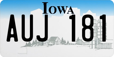 IA license plate AUJ181
