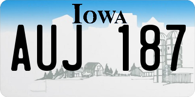 IA license plate AUJ187