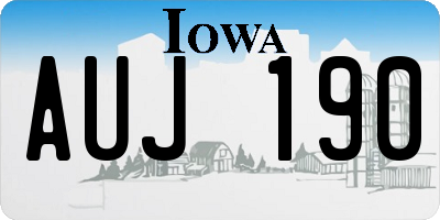 IA license plate AUJ190