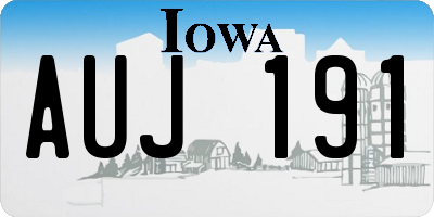 IA license plate AUJ191