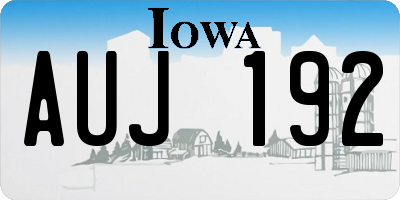 IA license plate AUJ192