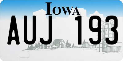 IA license plate AUJ193