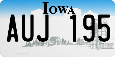 IA license plate AUJ195