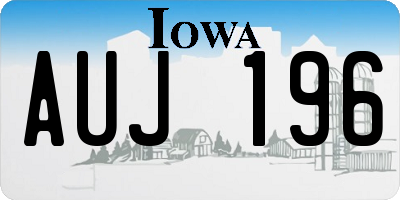 IA license plate AUJ196