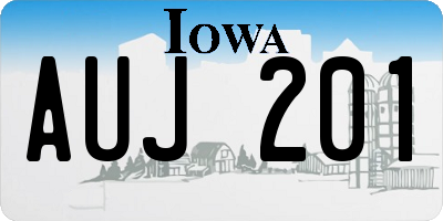 IA license plate AUJ201