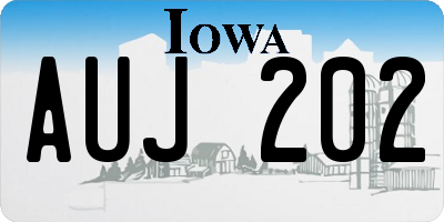 IA license plate AUJ202