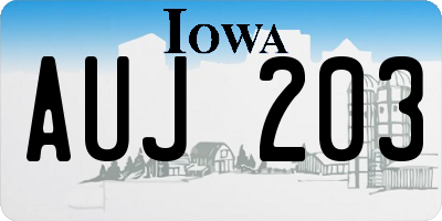 IA license plate AUJ203