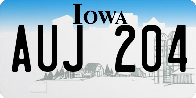 IA license plate AUJ204