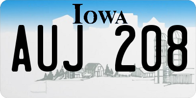 IA license plate AUJ208