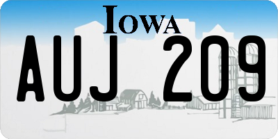 IA license plate AUJ209