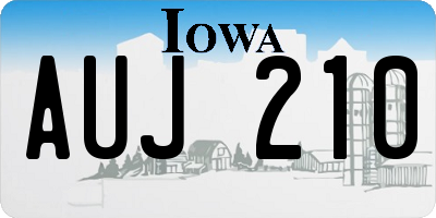 IA license plate AUJ210