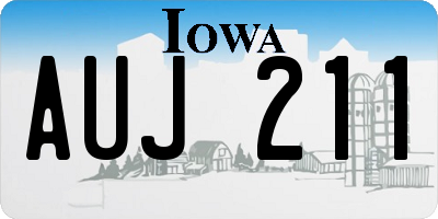 IA license plate AUJ211