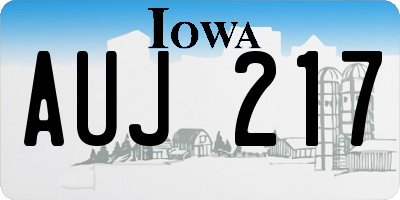 IA license plate AUJ217