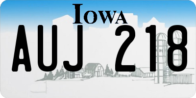 IA license plate AUJ218