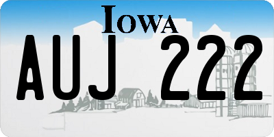 IA license plate AUJ222