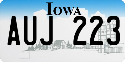 IA license plate AUJ223