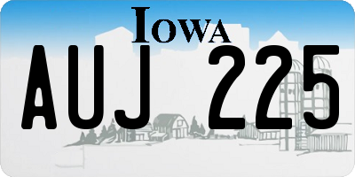 IA license plate AUJ225
