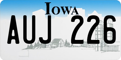 IA license plate AUJ226