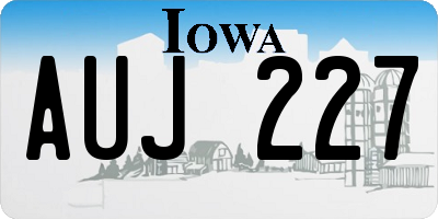 IA license plate AUJ227