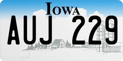 IA license plate AUJ229