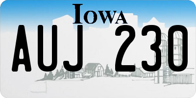 IA license plate AUJ230