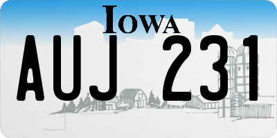 IA license plate AUJ231