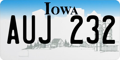 IA license plate AUJ232