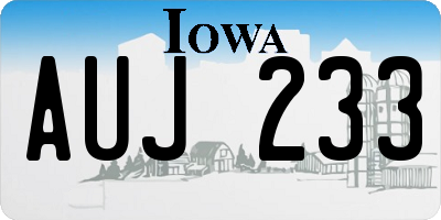 IA license plate AUJ233