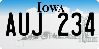 IA license plate AUJ234