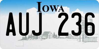 IA license plate AUJ236