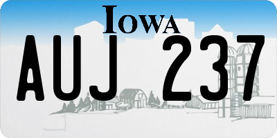 IA license plate AUJ237