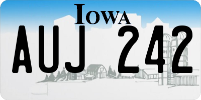 IA license plate AUJ242